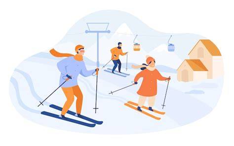 Famiglia che scia insieme in un paesaggio alpino innevato