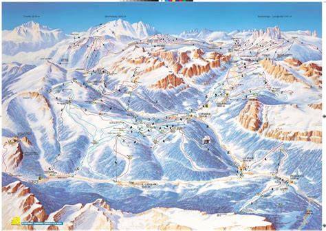 Schema della disposizione delle piste sciistiche a San Simone con indicazione dei colori (blu, rossa, nera)