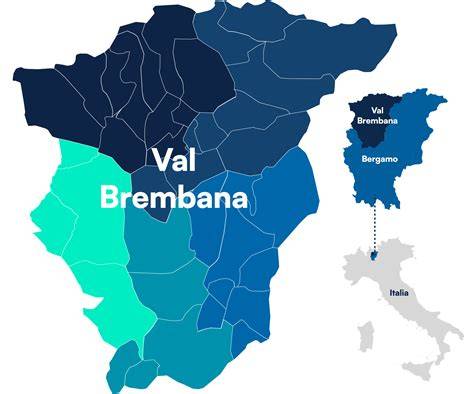 Mappa della Val Brembana con l'indicazione dei diversi comprensori sciistici, inclusa San Simone