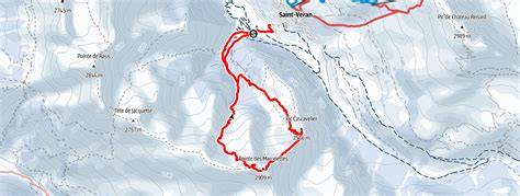 Mappa topografica schematica del percorso di sci alpinismo