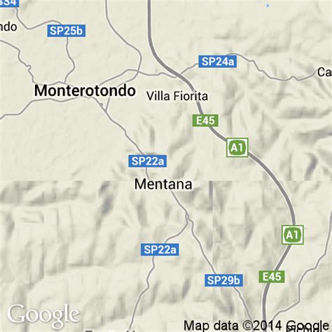 Mappa del Comune di Mentana con evidenziati i luoghi di interesse per le attività sportive e civili