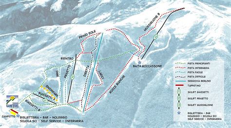 Planimetria dell'area sciabile di Garessio 2000 con indicazione delle piste e degli impianti