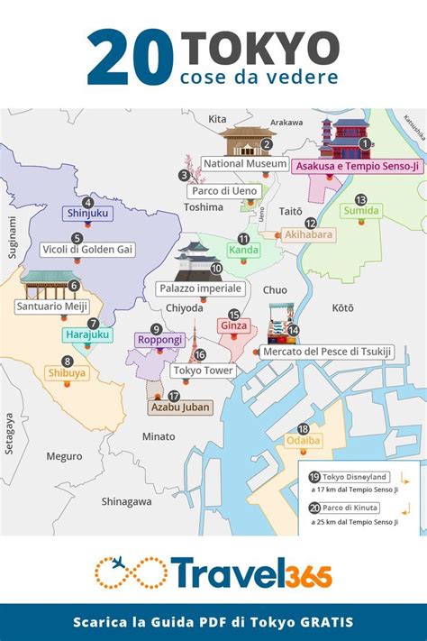 Mappa di Tokyo con evidenziati i luoghi di interesse legati agli anime.