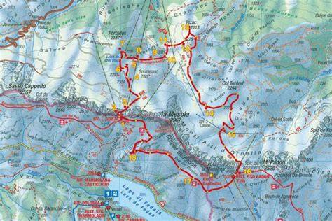Mappa che mostra i sentieri principali e i punti di interesse intorno al Lake Louise