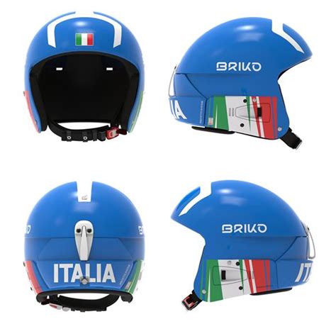 Atleta che indossa un casco da sci Briko durante una competizione