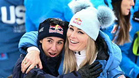 Collage di foto di Bode Miller e Lindsey Vonn con caschi Briko