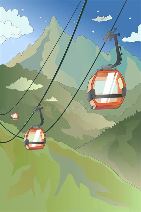 Illustrazione di una teleferica in alta Val Leogra durante la Grande Guerra, che mostra la struttura di sostegno e i vagoni in transito.