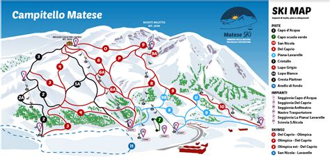 Infografica che illustra la rete di impianti di risalita e piste di Campitello Matese