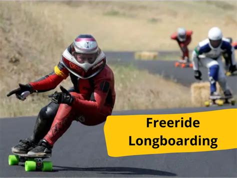 Illustrazione delle diverse discipline di longboarding (cruising, carving, downhill, freeride, freestyle, dancing)