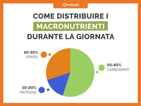 Grafico a torta che mostra la ripartizione dei macronutrienti (grassi, carboidrati, proteine) per 100g di prodotto
