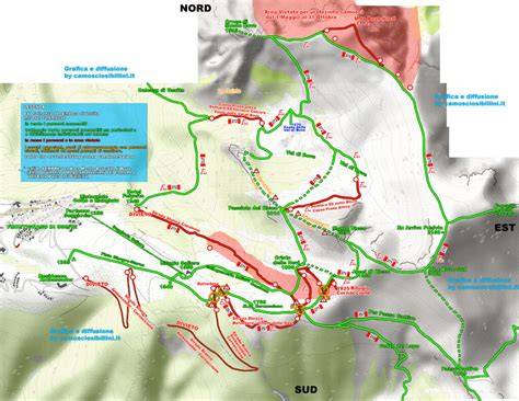 Mappa stilizzata dei percorsi della ciaspolata