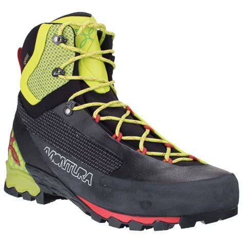 Schema costruttivo dello scarpone Montura Alpine Trek GTX con evidenziate le tecnologie Ergo Shape, intersuola in EVA e suola Vibram Signal Trek