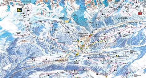 Mappa degli impianti di risalita del comprensorio sciistico Madonna di Campiglio
