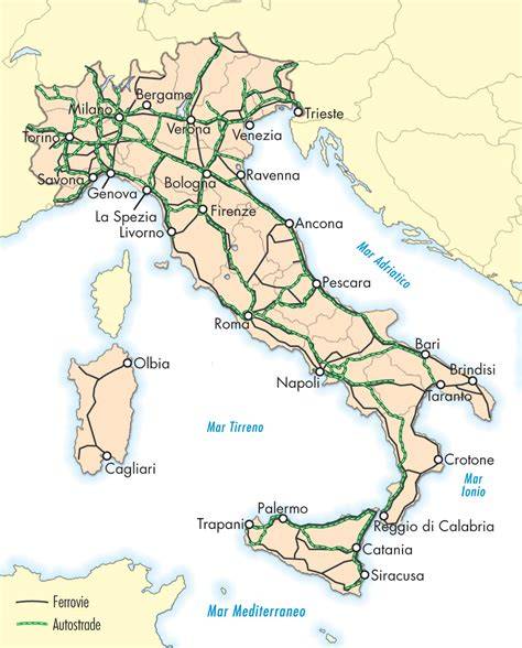 Mappa stilizzata dell'Europa che evidenzia le principali reti ferroviarie e autostradali verso le località sciistiche.