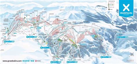 Mappa del comprensorio sciistico Grandvalira con piste e impianti