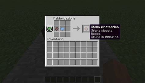 Schema di crafting per una stella pirotecnica in Minecraft Java Edition