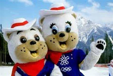 Le mascotte dei Giochi di Calgary 1988: gli orsi polari Hidy e Howdy