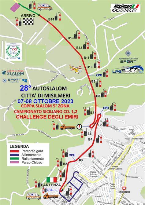 Vista aerea del percorso di gara dello Slalom Città di Campobasso