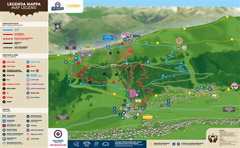 Mappa stilizzata di Livigno con i punti di interesse di Mottolino