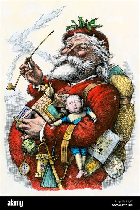 Collage di illustrazioni storiche di Babbo Natale, da Nast a Sundblum