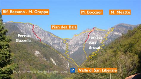 Immagine della Ferrata dei Sass Brusai con vista sulla valle sottostante