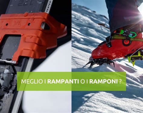 Illustrazione di sci da scialpinismo con rampanti montati su terreni ghiacciati