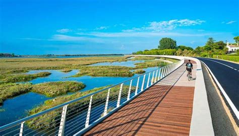 Panoramica della ciclabile lungo la Laguna di Venezia