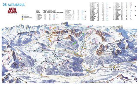 Infografica con dati chiave del comprensorio sciistico Alta Badia: altitudine, km di piste, numero impianti