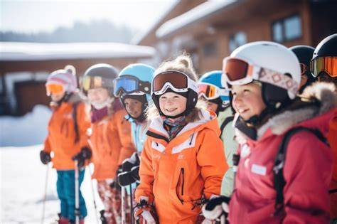 Bambini che imparano a sciare a Domobianca