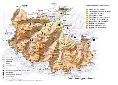 mappa del Parco delle Alpi Liguri