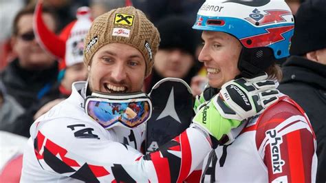 Foto di Marcel Hirscher e Henrik Kristoffersen in gara