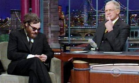 Joaquin Phoenix durante la sua ospitata al David Letterman Show