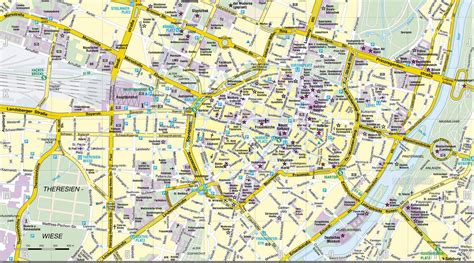 Mappa dei percorsi pedonali nella periferia di Monaco di Baviera