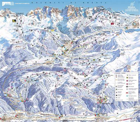 Panoramica delle piste di Folgarida-Marilleva con particolare enfasi sulla pista 