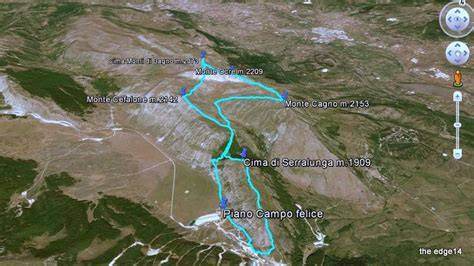Mappa schematica di un possibile itinerario scialpinistico sul Monte Cagno