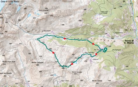 Mappa dei sentieri intorno al Sasso Bianco