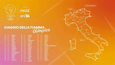 Mappa del percorso della Fiamma Olimpica in Lombardia