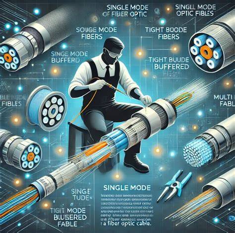 illustrazione dell'installazione di cavi in fibra ottica