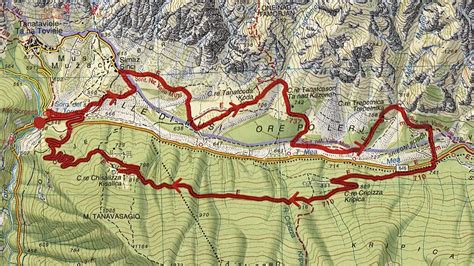 Mappa del percorso ad anello con indicazione dei punti chiave