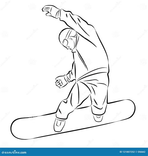 Illustrazione stilizzata di uno snowboarder che esegue un trick.