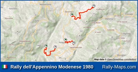 Mappa dell'Appennino Modenese con indicazione di Piandelagotti e del Centro Fondo Boscoreale
