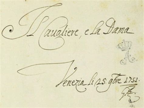 Manoscritto di un libretto di Carlo Goldoni