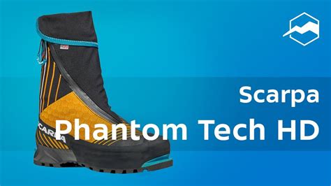 Infografica che illustra le diverse tecnologie e i materiali utilizzati nello Scarpa Phantom Tech HD, come HDry®, Primaloft, Vibram, Carbon Tech 3 SL.