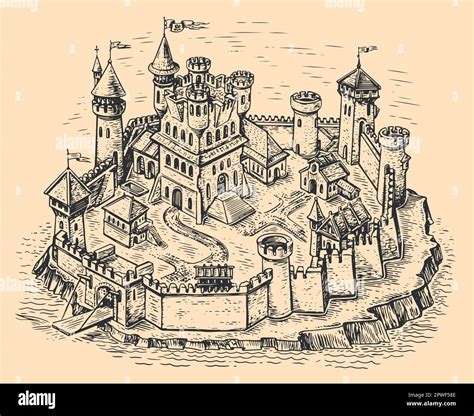 Illustrazione di un antico castello piemontese circondato da giardini