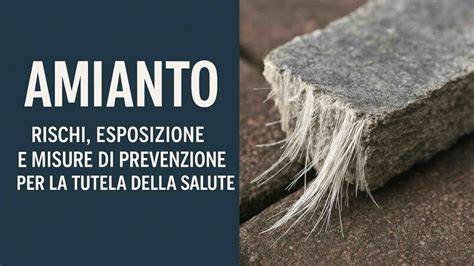 Infografica sui rischi per la salute legati all'inalazione di fibre di amianto